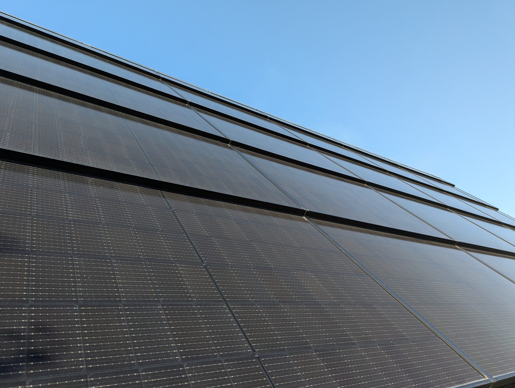 A full solar roof running edge to edge